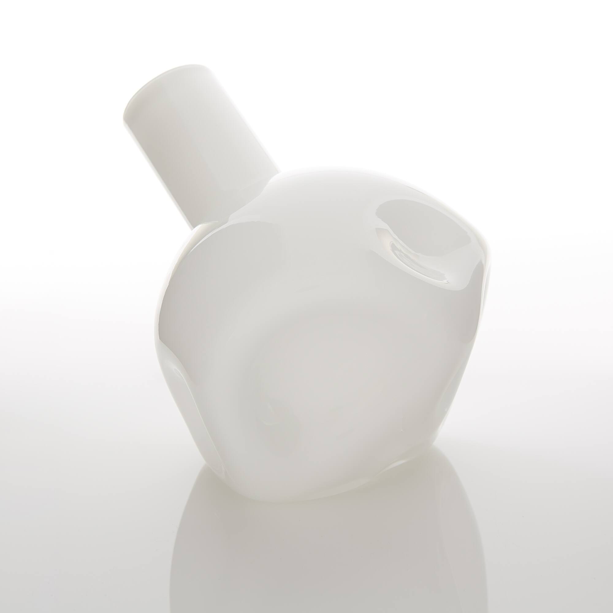 6" White Abstract Vase